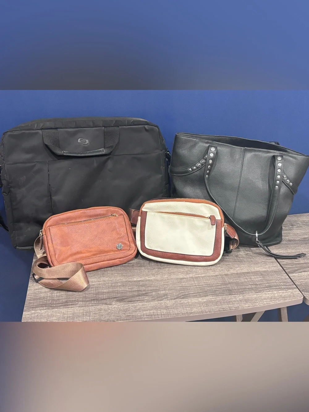 Unbranded Two-Tone Brown and Cream Crossbody Bag for Men